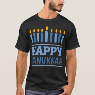 Happy Hanukkah With Menorah Candle Lights For Chan T Shirt