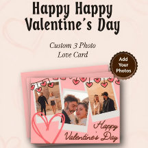 Happy Happy Valentines Day 3 Photo Custom