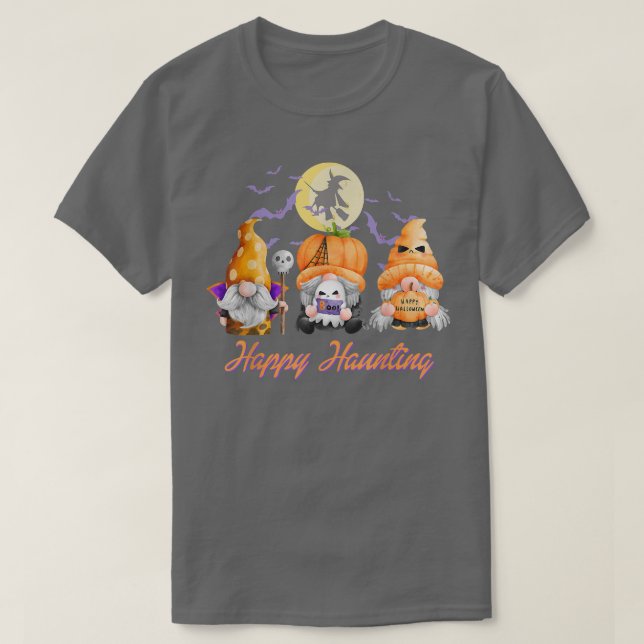 Happy Haunting Spooky Gnomes costume funny Hallowe T Shirt (Design framsida)