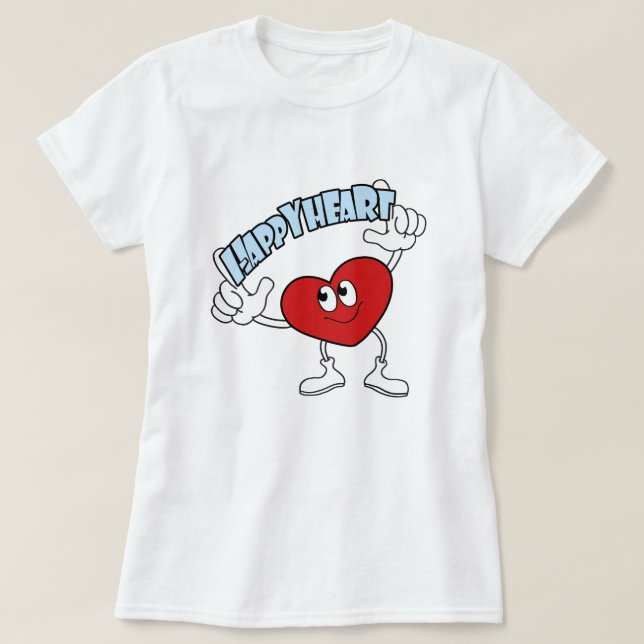 Happy Heart T-shirt – Cute Cartoon Love Design (Design framsida)