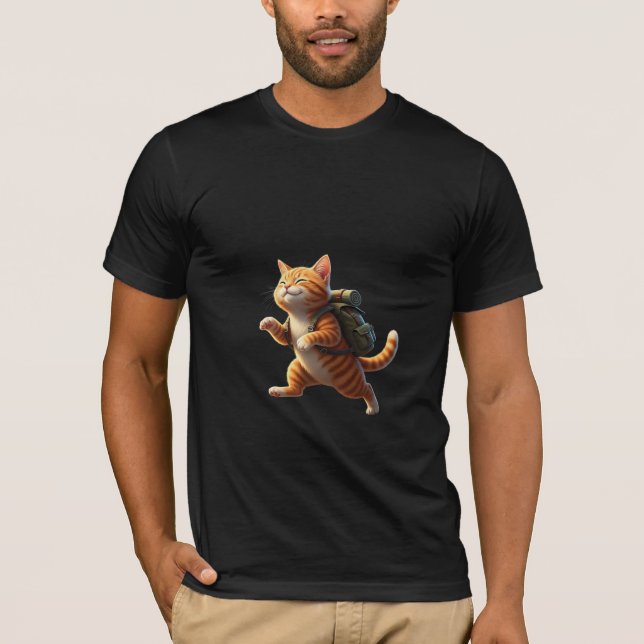 Happy Hiking Adventure Kitten T Shirt (Framsida)