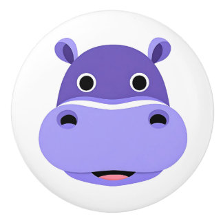 Happy Hippo Face Knopp