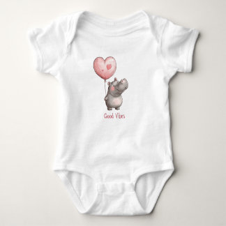 Happy Hippo Good Vibes Heart Balloon T Shirt