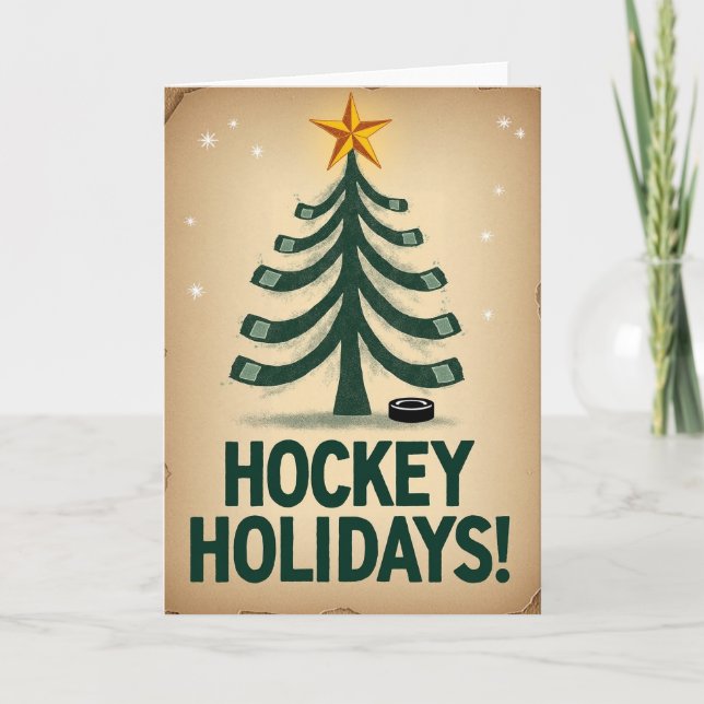 Happy Hockey Holidays Kort (Framsida)