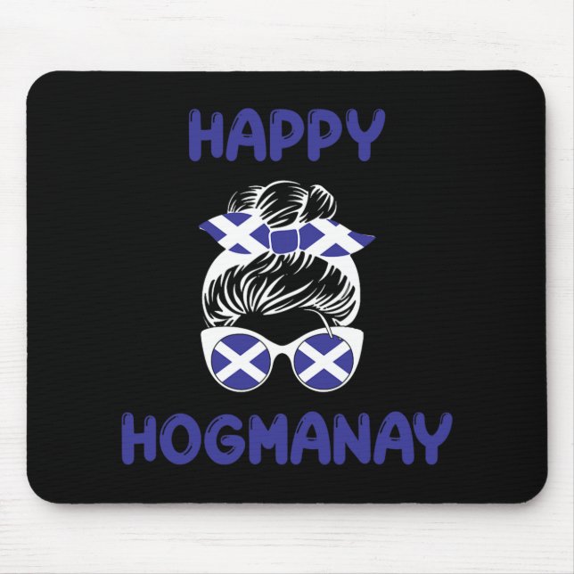 Happy Hogmanay Scotland New Years Eve Messy Bun Wo Musmatta (Framsidan)