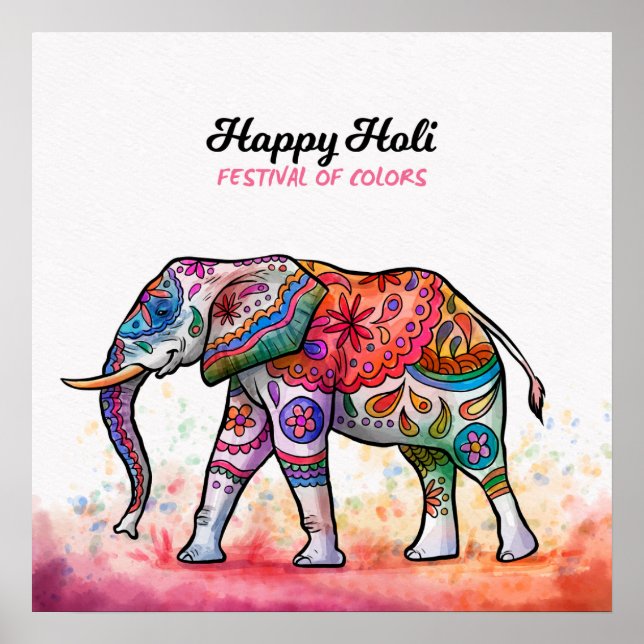 Happy Holi - Festival Colors Poster (Framsidan)