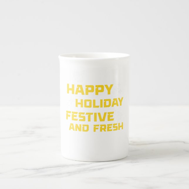 Happy Holiday, Festive and Fresh Benporslin Mugg (Framsidan)