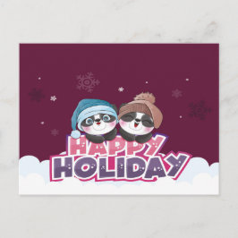 Happy Holiday Panda Vykort