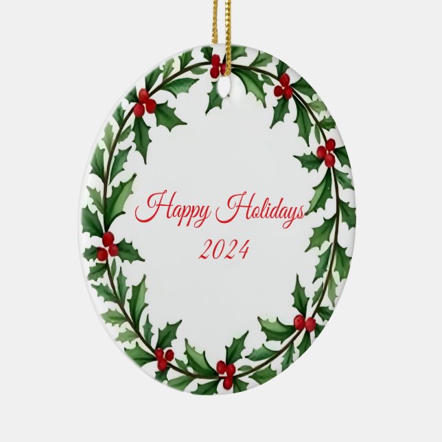 Happy Holidays 2024 | Christmas Wreath Ornament (Höger)
