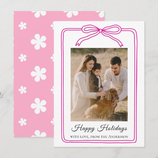 Happy Holidays Arch Photo Julkort (Fram/baksida)