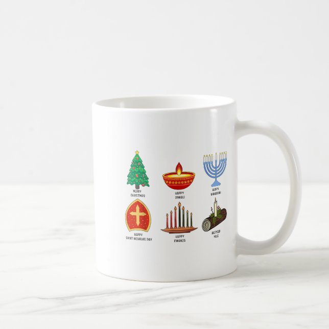 Happy Holidays Around The World Multicultural Cele Kaffemugg (Höger)