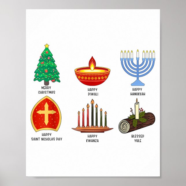 Happy Holidays Around The World Multicultural Cele Poster (Framsidan)