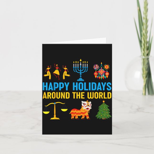 Happy Holidays Around The World Multicultural Matc Kort (Framsida)