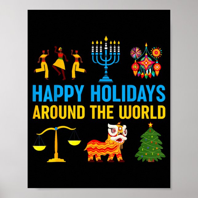 Happy Holidays Around The World Multicultural Matc Poster (Framsidan)