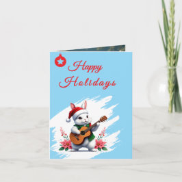 Happy Holidays Bunny Christmas Ornaments Helgkort