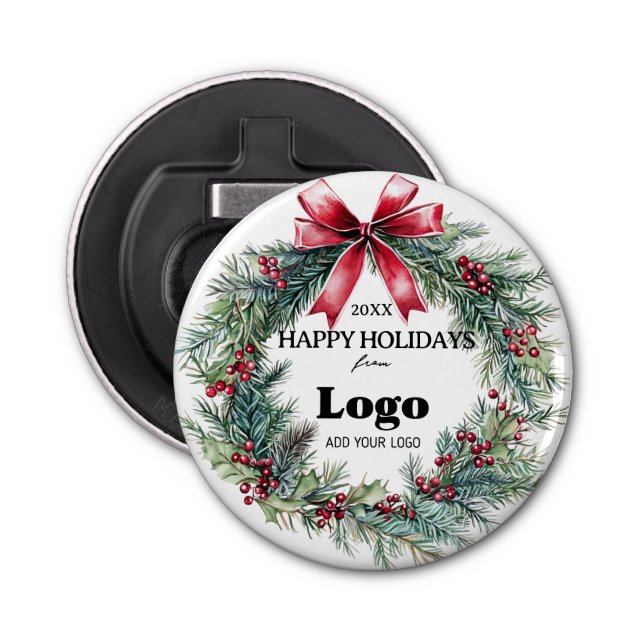 Happy Holidays Business Logo Gift for Clients Flasköppnare (Framsidan)