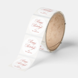 Happy Holidays Calligraphy Script Runt Klistermärke