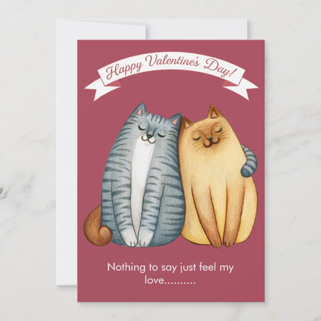 Happy Holidays Cat Valentine's Love Julkort (Framsida)