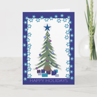 Happy Holidays Christmas Card with Snowflakes Helgkort
