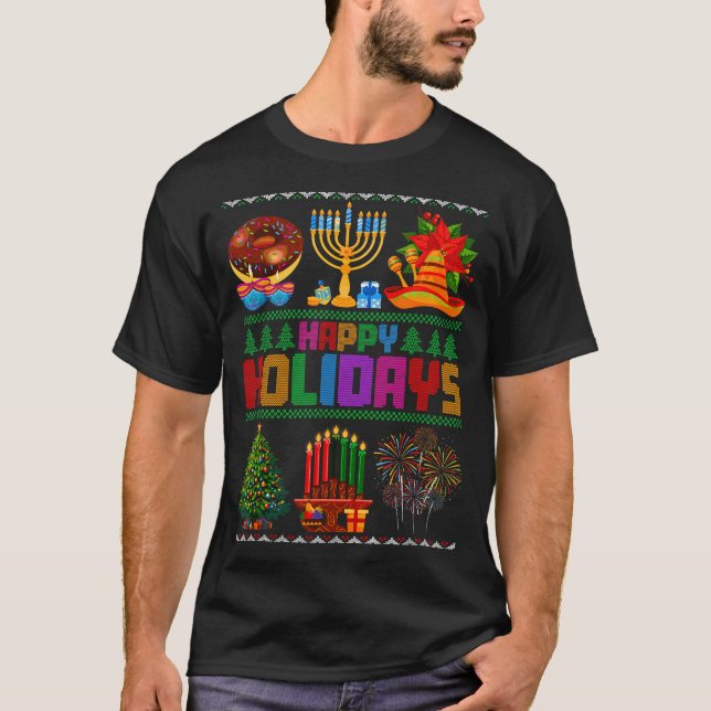 Happy Holidays Christmas Hanukkah Kwanzaa Happy Ne T Shirt (Framsida)