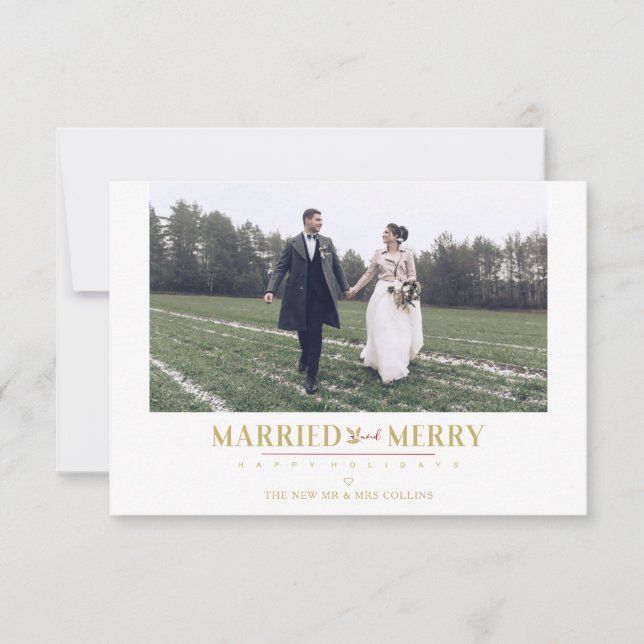 Happy Holidays Christmas Newlyweds Custom Photo (Framsida)