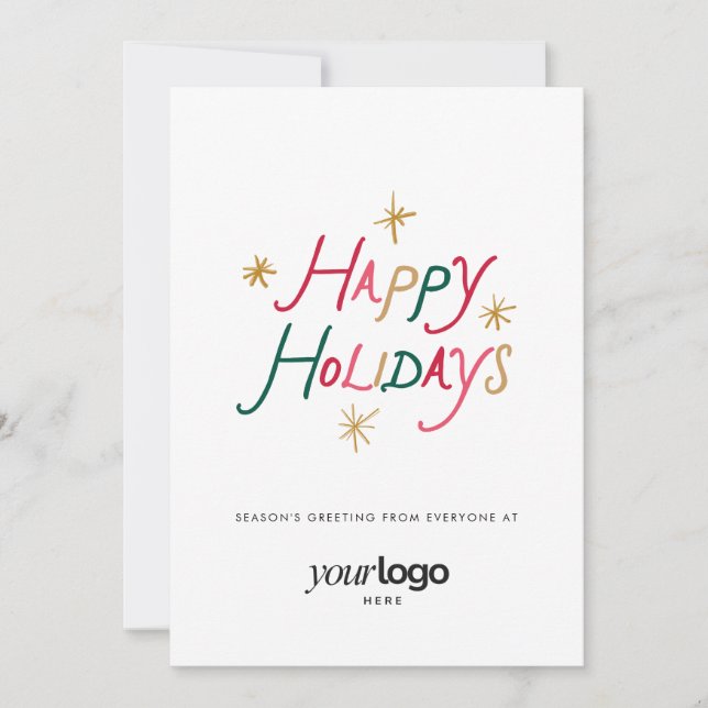 Happy Holidays Corporate Holiday Greeting Card Julkort (Framsida)