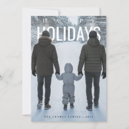 Happy Holidays Family PhotoPop Minimalist Julkort
