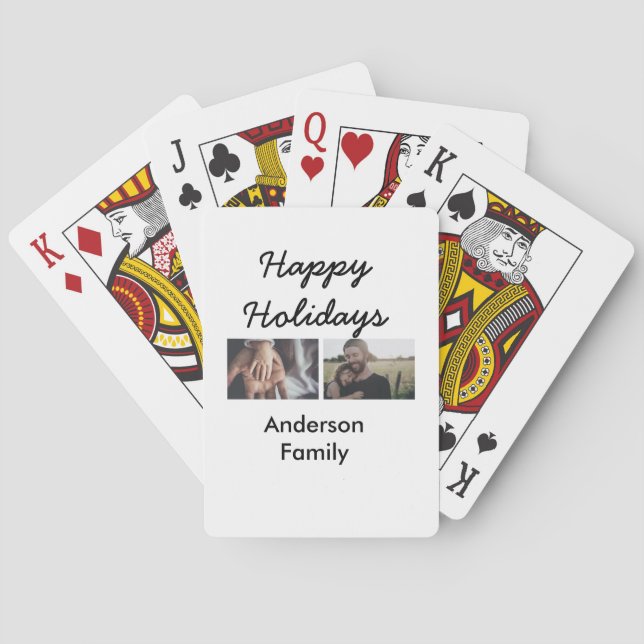 Happy holidays father son Christmas photo family n Casinokort (Baksidan)