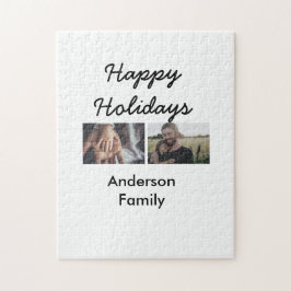 Happy holidays father son Christmas photo family n Pussel