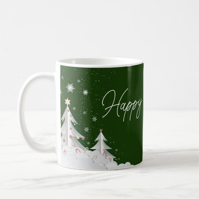 Happy Holidays – Festive Winter Green Mug Kaffemugg (Vänster)