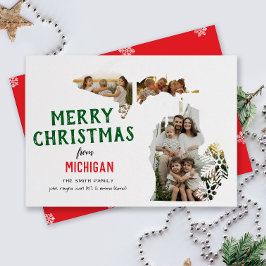 Happy Holidays from Michigan Three Photo Julkort