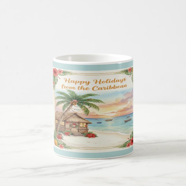 'Happy Holidays from the Caribbean' Mug Kaffemugg (Center)