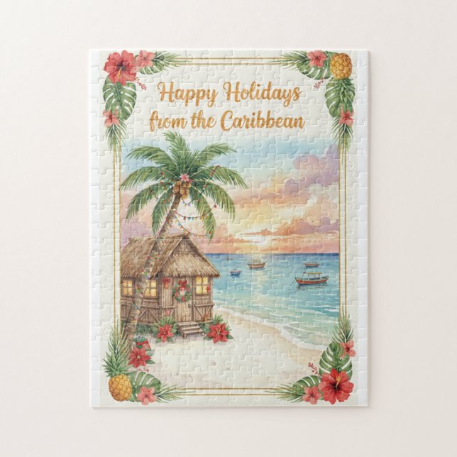 'Happy Holidays from the Caribbean' Puzzle Pussel (Vertikal)