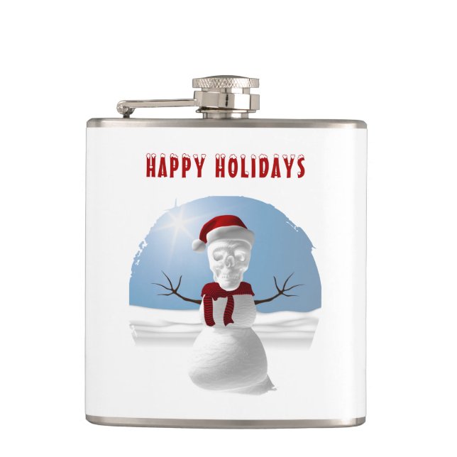 Happy Holidays. Funny skull-head snowman Fickplunta (Framsidan)