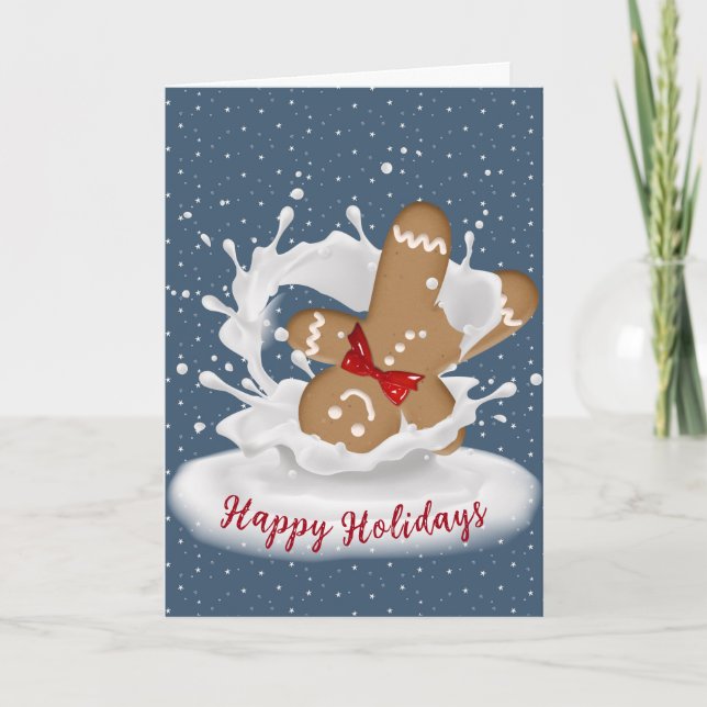 Happy Holidays Gingerbread Man in Milk Kort (Framsida)
