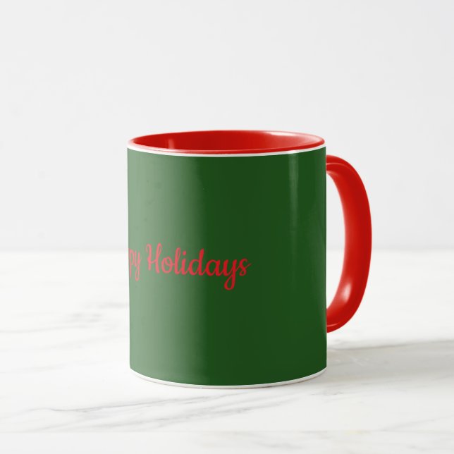 Happy Holidays Green with Red Trim, Mugg (Framsida höger)