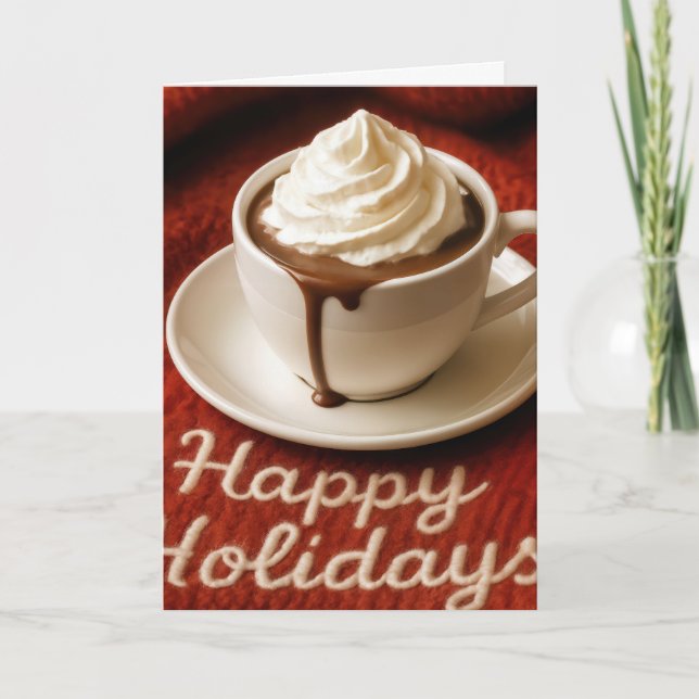 Happy Holidays Hot Cocoa Helgkort (Framsida)