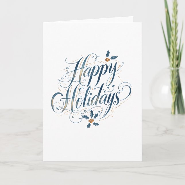 Happy Holidays Merry Christmas Family New Year Helgkort (Framsida)