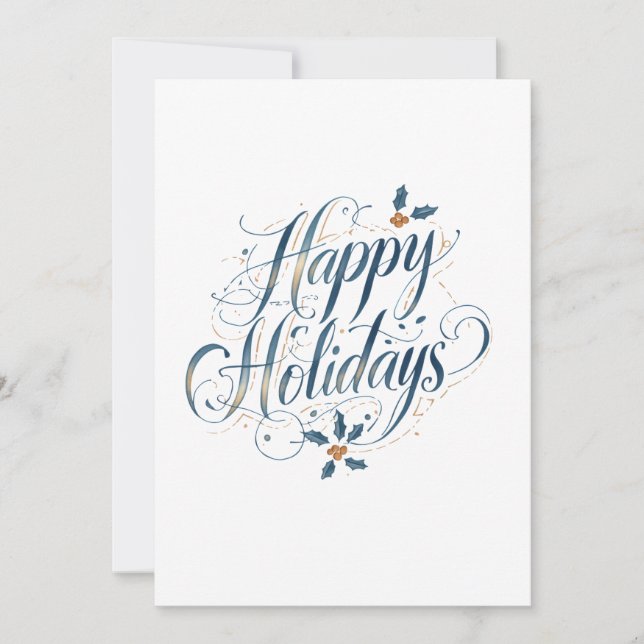 Happy Holidays Merry Christmas Family New Year Kort (Framsida)