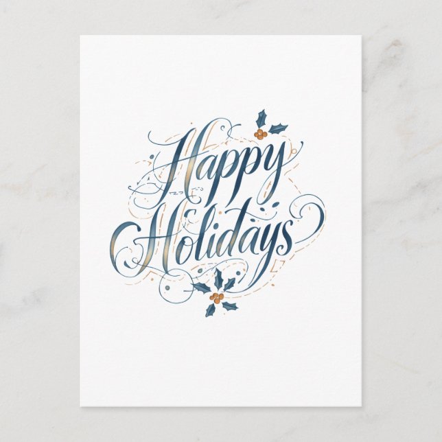 Happy Holidays Merry Christmas Family New Year Vykort (Framsida)