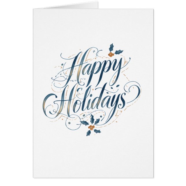 Happy Holidays Merry Christmas New Year Card Hälsningskort (Framsidan)