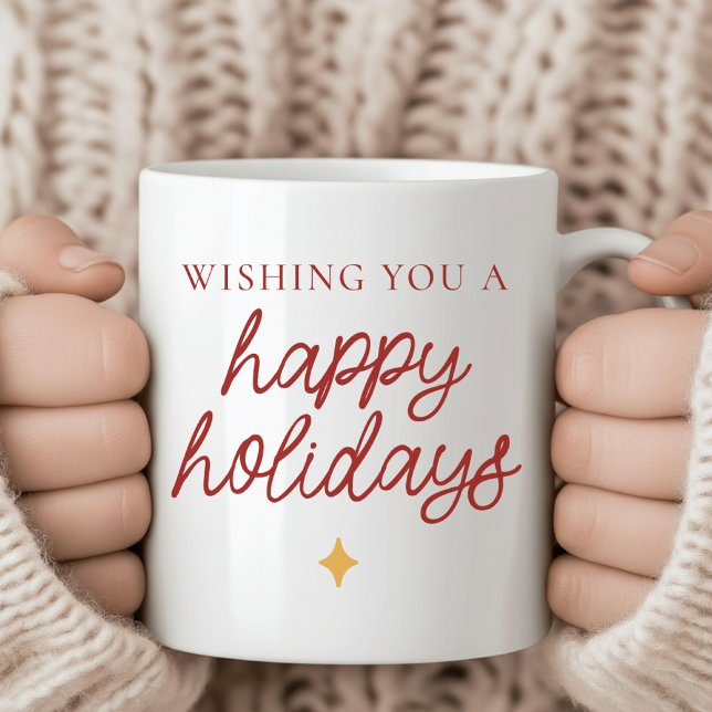 Happy Holidays Mug Gift for Her, Him, Coworker Kaffemugg (Christmas mug gift, holiday mug gift, wishing you happy holidays mug, merry christmas mug for her,)