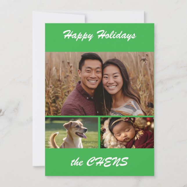 Happy holidays personalized photo card julkort (Framsida)