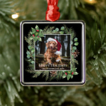Happy Holidays Pet Photo Wreath 
