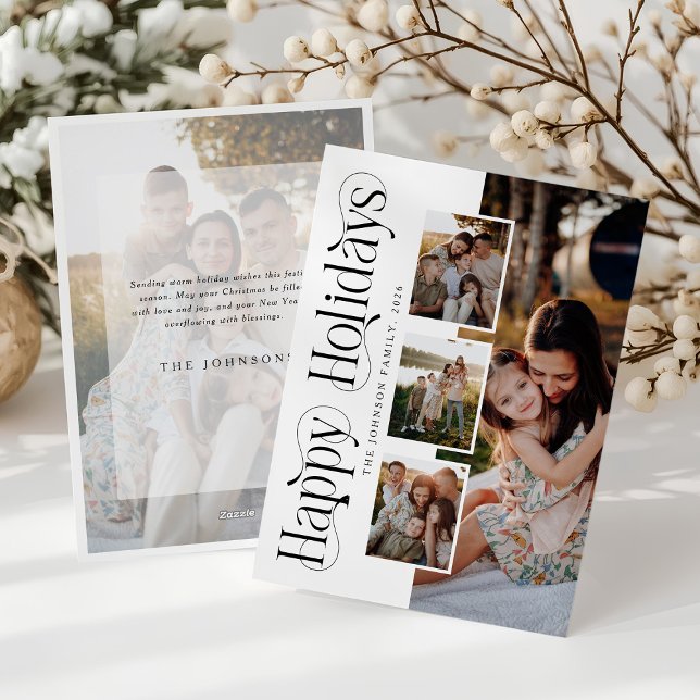 Happy Holidays Photo Collage Christmas Julkort (Skapare uppladdad)