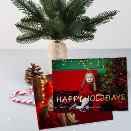Happy Holidays Photo Gold