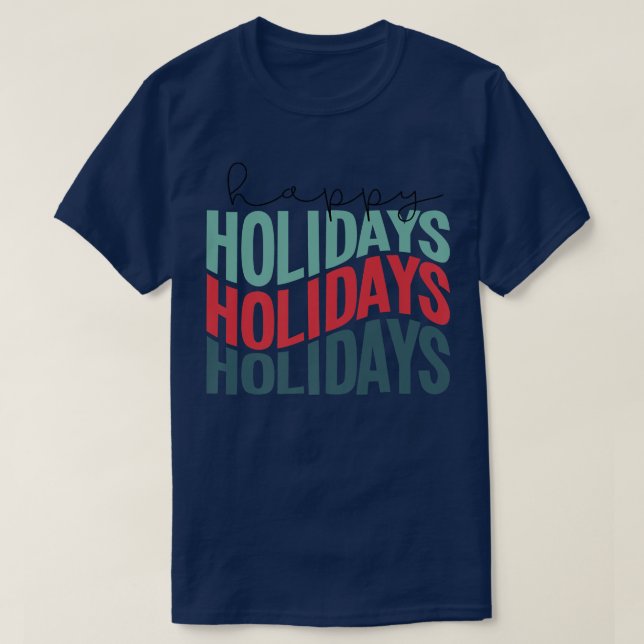 Happy Holidays Retro  T Shirt (Design framsida)
