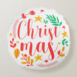 Happy Holidays Rund Kudde