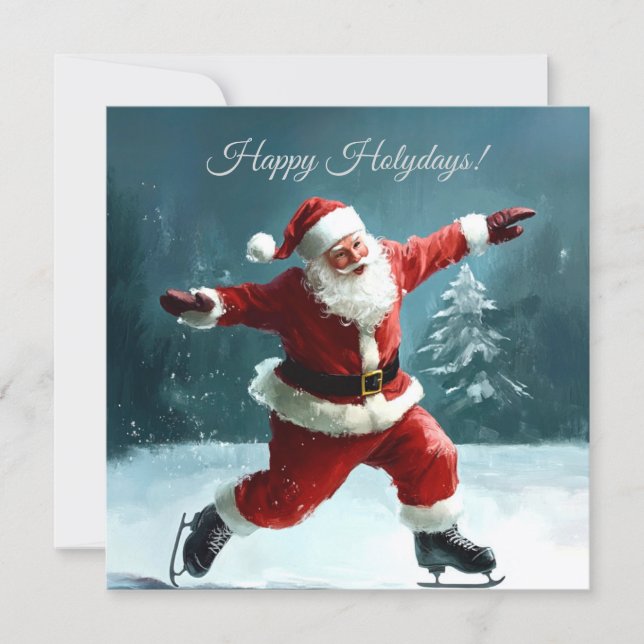 Happy Holidays Santa Claus card. (Framsida)