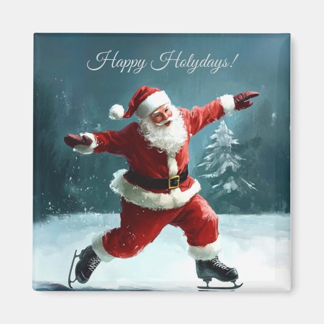 Happy Holidays Santa Claus  Magnet (Framsidan)
